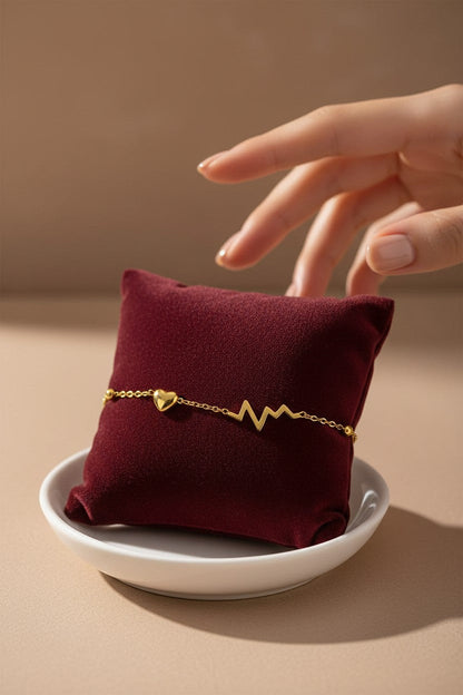 Vitality Heartbeat Stainless Steel Anklet